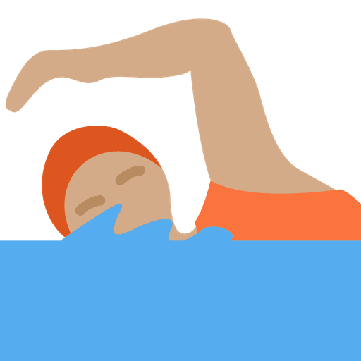 Person Swimming Medium Skin Tone