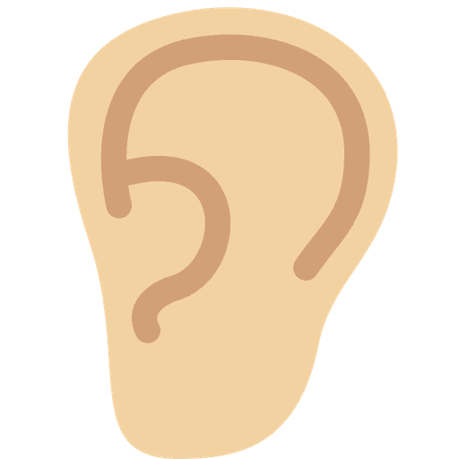 Ear Medium Light Skin Tone