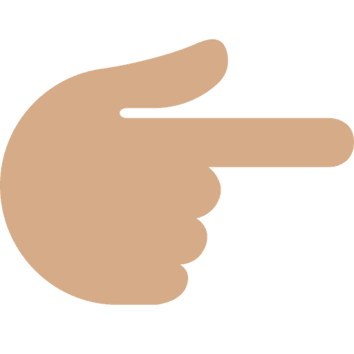 Backhand Index Pointing Right Medium Skin Tone