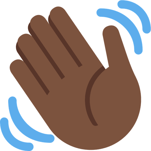 Waving Hand Dark Skin Tone