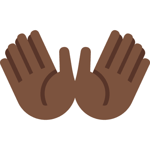 Open Hands Dark Skin Tone