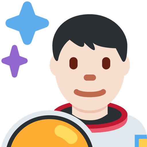 Man Astronaut Light Skin Tone