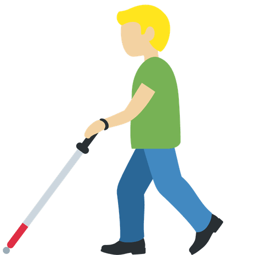 Man With White Cane Medium Light Skin Tone