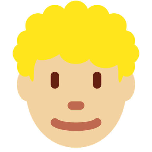 Man Medium Light Skin Tone Curly Hair