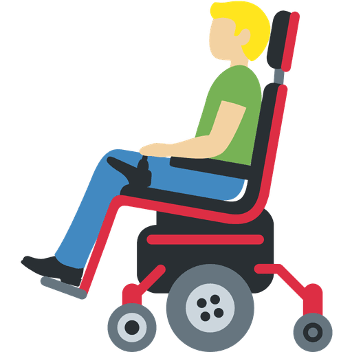 Man In Motorized Wheelchair Medium Light Skin Tone