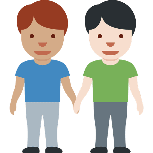 Men Holding Hands Medium Skin Tone Light Skin Tone
