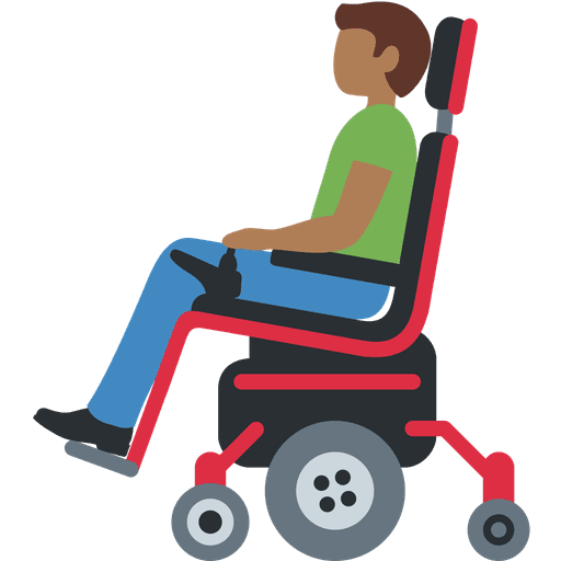 Man In Motorized Wheelchair Medium Dark Skin Tone