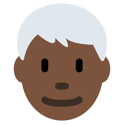 Man Dark Skin Tone White Hair