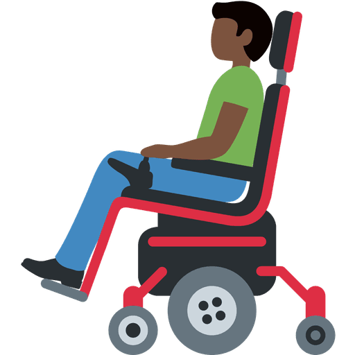 Man In Motorized Wheelchair Dark Skin Tone