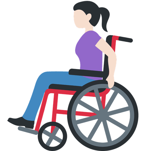 Woman In Manual Wheelchair Light Skin Tone