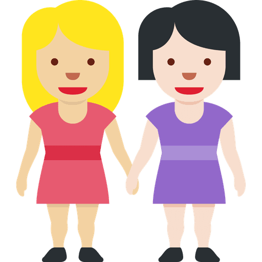 Women Holding Hands Medium Light Skin Tone Light Skin Tone