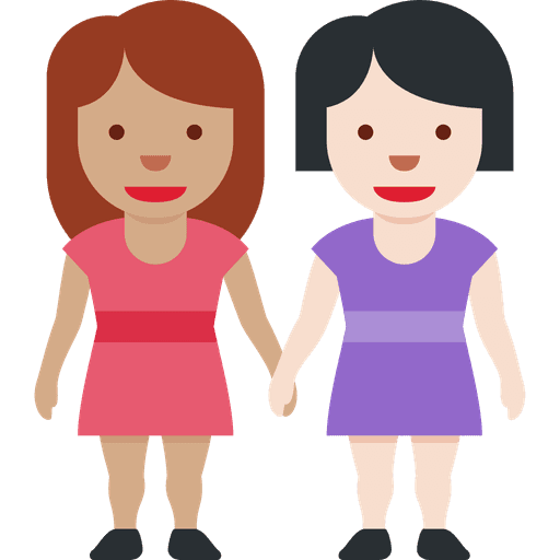Women Holding Hands Medium Skin Tone Light Skin Tone