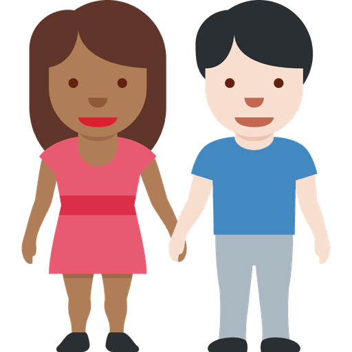 Woman And Man Holding Hands Medium Dark Skin Tone Light Skin Tone