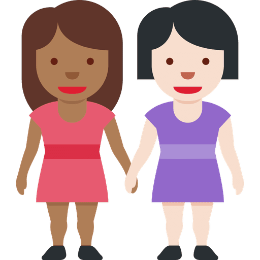 Women Holding Hands Medium Dark Skin Tone Light Skin Tone