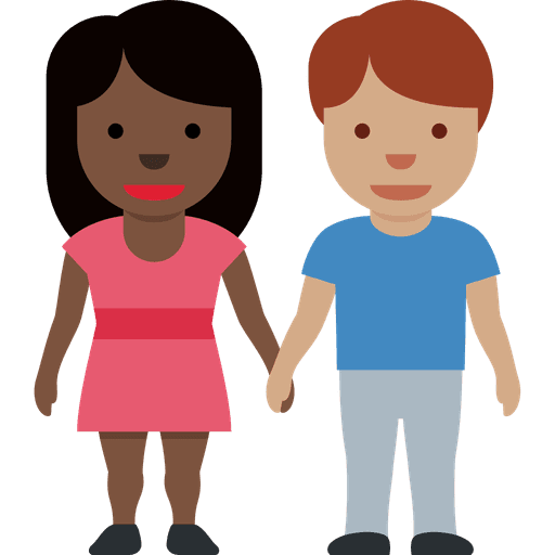 Woman And Man Holding Hands Dark Skin Tone Medium Skin Tone