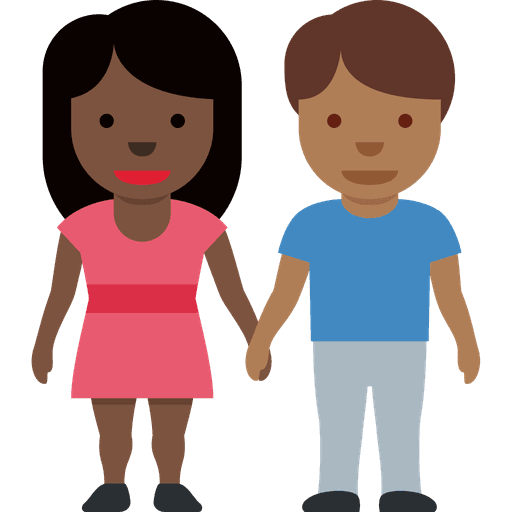 Woman And Man Holding Hands Dark Skin Tone Medium Dark Skin Tone