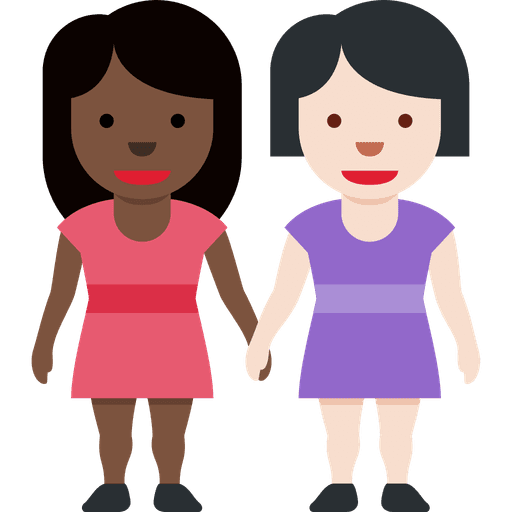 Women Holding Hands Dark Skin Tone Light Skin Tone