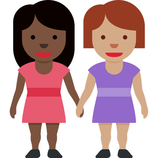 Women Holding Hands Dark Skin Tone Medium Skin Tone