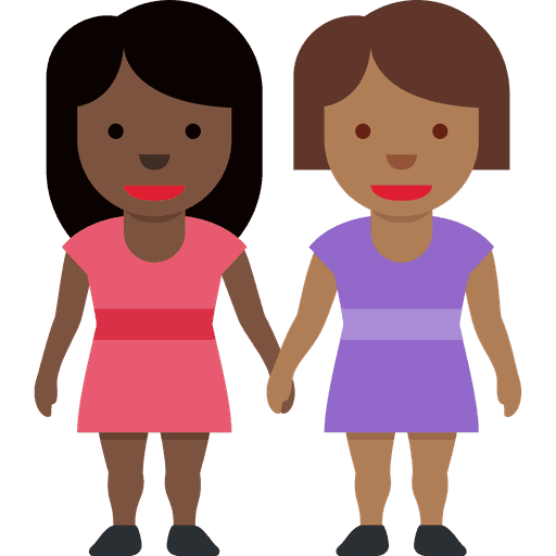 Women Holding Hands Dark Skin Tone Medium Dark Skin Tone