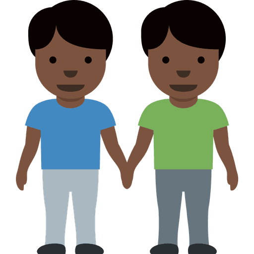 Men Holding Hands Dark Skin Tone