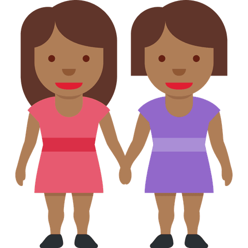 Women Holding Hands Medium Dark Skin Tone