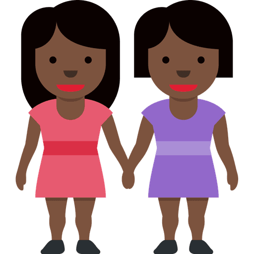Women Holding Hands Dark Skin Tone