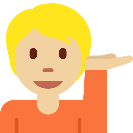 Person Tipping Hand Medium Light Skin Tone