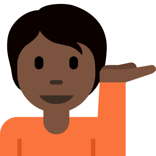 Person Tipping Hand Dark Skin Tone