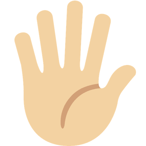 Hand With Fingers Splayed Medium Light Skin Tone