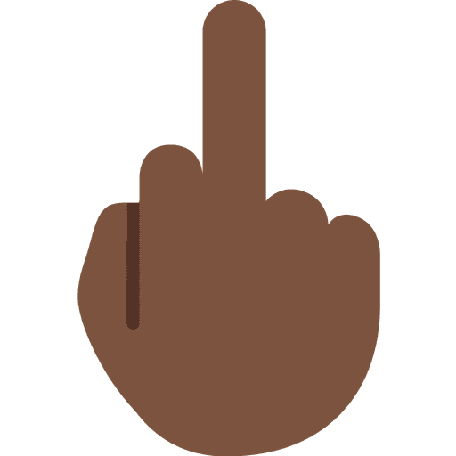 Middle Finger Dark Skin Tone