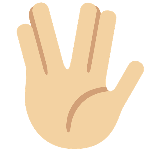 Vulcan Salute Medium Light Skin Tone