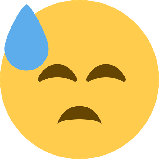 Downcast Face With Sweat