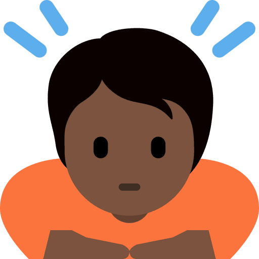 Person Bowing Dark Skin Tone