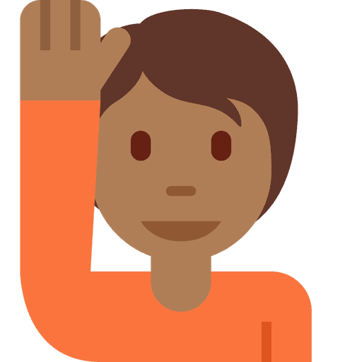 Person Raising Hand Medium Dark Skin Tone