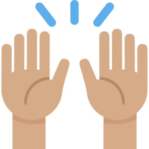 Raising Hands Medium Skin Tone