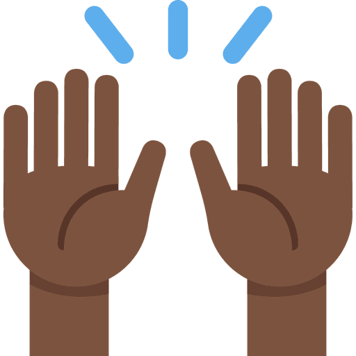 Raising Hands Dark Skin Tone