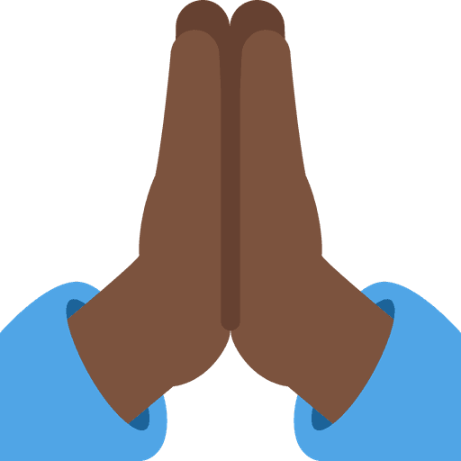 Folded Hands Dark Skin Tone