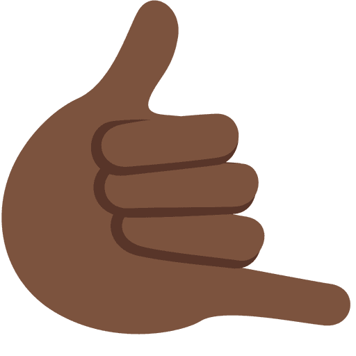 Call Me Hand Dark Skin Tone