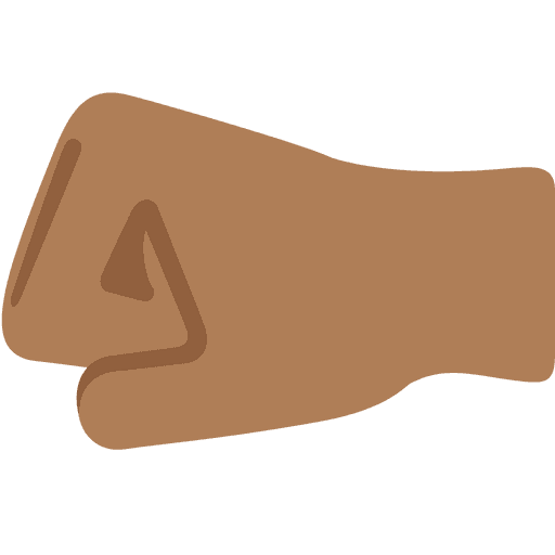 Left Facing Fist Medium Dark Skin Tone