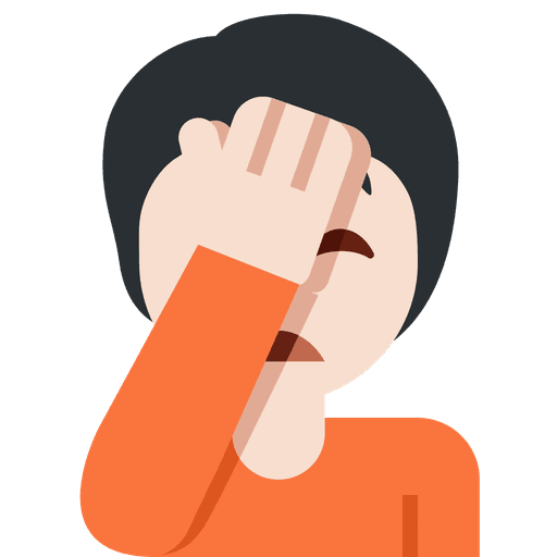 Person Facepalming Light Skin Tone