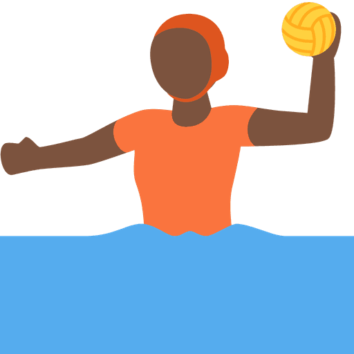 Person Playing Water Polo Dark Skin Tone