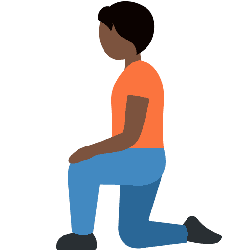 Person Kneeling Dark Skin Tone