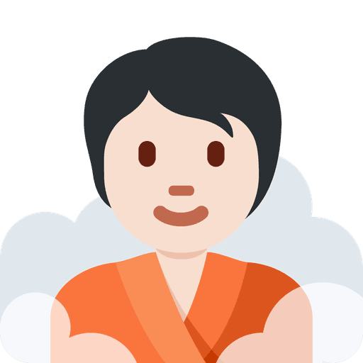 Person In Steamy Room Light Skin Tone