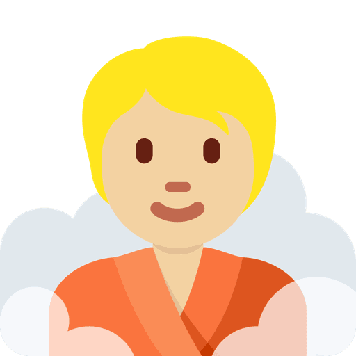 Person In Steamy Room Medium Light Skin Tone