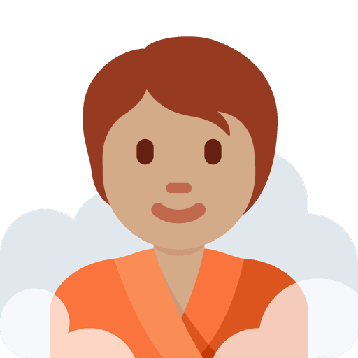 Person In Steamy Room Medium Skin Tone