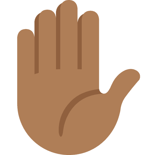 Raised Hand Medium Dark Skin Tone