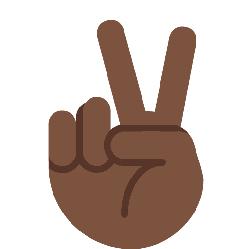 Victory Hand Dark Skin Tone