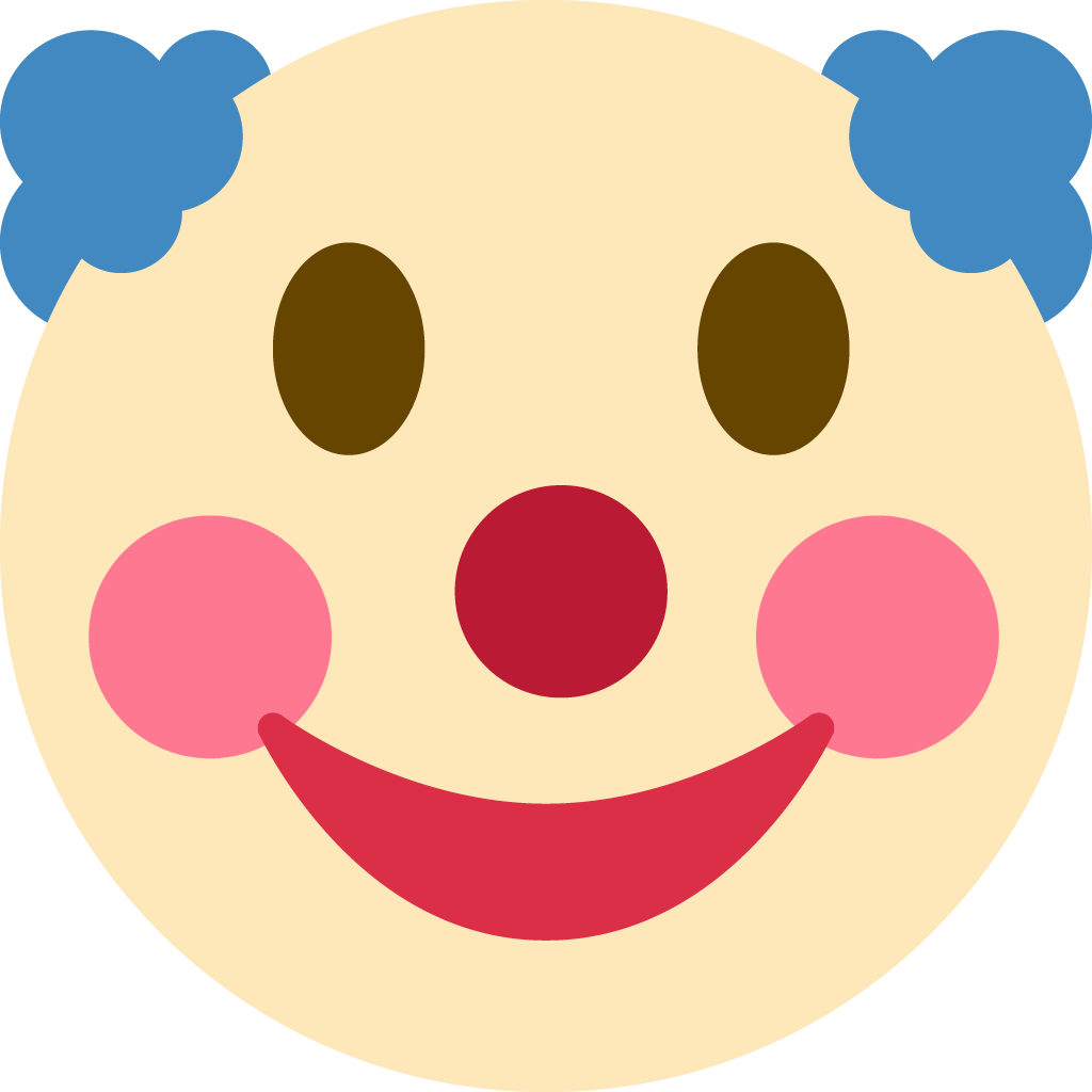 unicode u+1f921, Clown emoji png